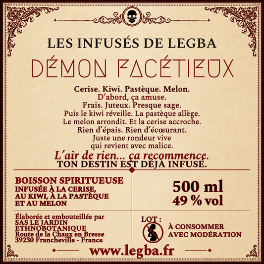 Démon Facétieux : Rhum infusé artisanal ensorcelant (49°/vol)