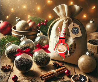 Coffret boules de Noël infusées avec thés et rooibos, décoration et cadeau festif pour Noël
